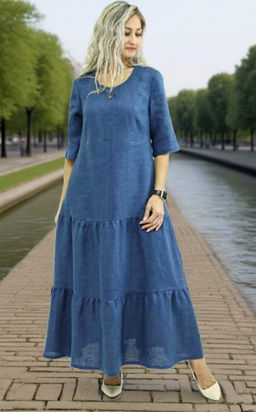 Платье умягченный 100% лен