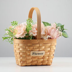 Корзина плетёная для хранения, 22×15.5×12 см, ручка h=13.5 см, секвойя