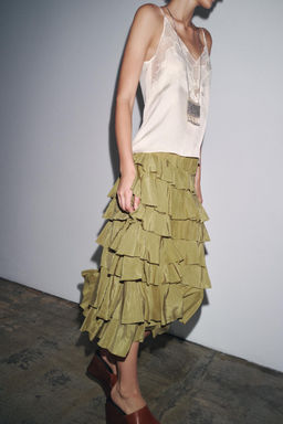 ZW COLLECTION MIDI SKIRT WITH RUFFLES - Zara фото 11