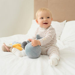 Ползунки-штанишки Крошка Я, BASIC LINE, рост 80-86 см, полоска бежевая  фото 4