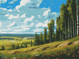 Вышивка крестиком 40х50см, Поля, природа