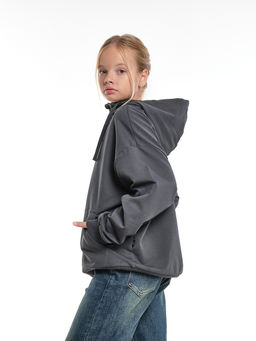 Толстовка на молнии с капюшоном 22-7653 графит