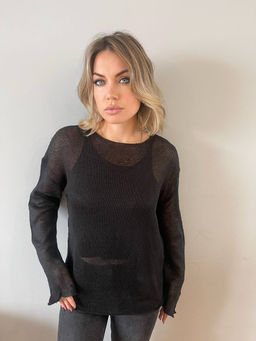 K11952 Джемпер с майкой (вязаный трикотаж) ЧЕРНЫЙ