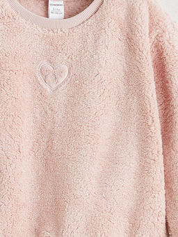 Kalp Nak??l? K?z ?ocuk Pel?? Sweatshirt