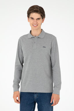 Мужской серый меланжевый базовый свитшот Неожиданная скидка в корзине