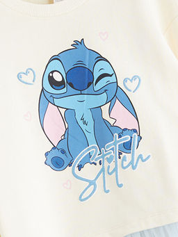 Bisiklet Yaka Stitch Bask?l? K?z ?ocuk Sweatshirt