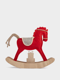 Статуэтка, 19 см, фетр/МДФ, красная, Лошадка-качалка, Bright horse - Anna lafarg фото 4