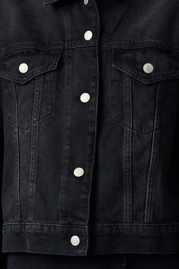 Siyah Trucker Denim Ceket TWOAW25CE00003 - Trendyolmilla фото 3