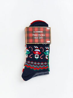 Y?lba?? Temal? Desenli Erkek 3l? Soket ?orap