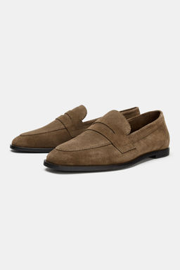 FLAT SPLIT SUEDE LOAFERS - Zara фото 9