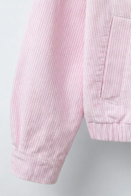 CAZADORA SARGA RAYAS / Rosa / Blanco - Zara фото 7