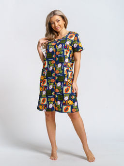 924 Халат "Тропики/синий"