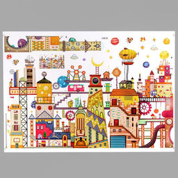 Наклейка интерьерная цветная «Город механиков», 60×90 см