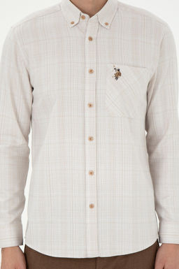 Мужская рубашка песочного цвета с длинным рукавом Неожиданная скидка в корзине - U.s. polo assn фото 6