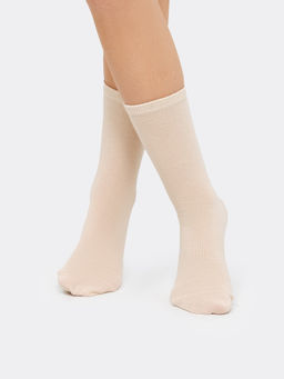 Цена за 5 пар! Детские высокие носки нюдового оттенка - Mark formelle фото 2