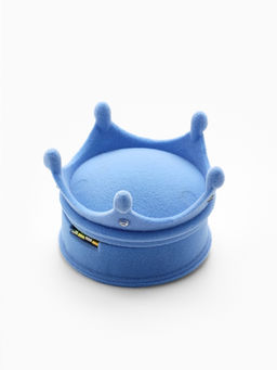 Футляр под серьги, кулон, кольцо Корона, бархатный, 5.5?5.5?4.5 см, голубой