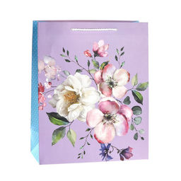 Цена за 12 шт. Пакет подарочный 18x23x10см Цветы / 5101M /уп 12/720/ - ГалеонТрейд фото 5