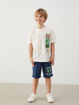 Bisiklet Yaka Minecraft Bask?l? Erkek ?ocuk Ti??rt