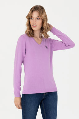 Свитер женский U.S. Polo Assn с v-образным вырезом Магнолия хлопок  фото 16
