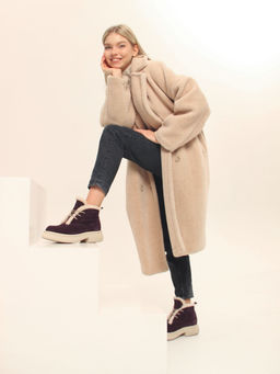 Ботинки 308.агатаw.Сливовая замша з/шерсть