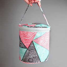 Сумка-футляр «Цветы», 1 люверс, d = 14×14.5 см, цвет разноцветный