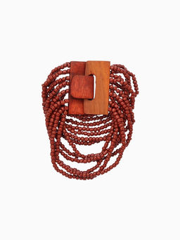 Браслет плетёный, 20×5 см, коричневый