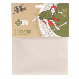 Салфетка для стекол и зеркал Русские супер герои  микрофибра, 30х30см, 4 цв. BY арт. 448-328