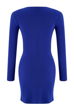 TRENDYOLMILLA Kahverengi Vucuda Oturan Orme K?sa S?k Elbise TPRSS25EL00159  фото 24