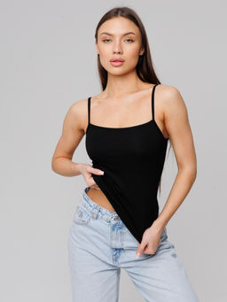 Женская майка на бретелях Lingeamo черная ЛТ-07 (7)