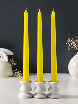 Свеча античная 25 см (набор 3 шт) 58 гр, 7 ч, цв. жёлтый