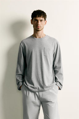 CAMISETA REGULAR FIT MANGA LARGA / Gris vigor? - Zara фото 2