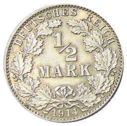 1/2 марки 1914 года J Германия
