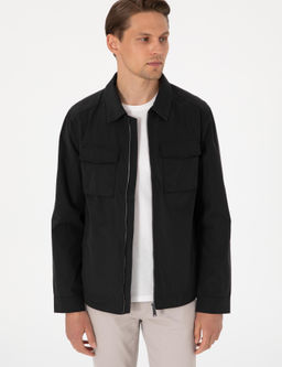 Siyah Rregular F_t Fermuarl_ _nce Ceket - Pierre cardin фото 3