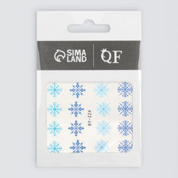 Цена за 6 шт. Слайдеры для ногтей Снежинки, голубые, синие - Qf фото 3