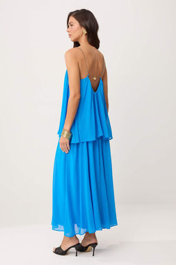 Siyah Zincir Detayl? Ask?l? Sifon Astarl? Maxi Dokuma Elbise TWOSS26EL00350 - Trendyolmilla фото 9