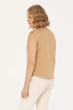 Женская футболка светло-коричневого цвета с круглым вырезом Неожиданная скидка в корзине - U.s. polo assn фото 12