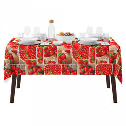 "Урожай" Скатерть 240х145см, длина стола до 200см, на 10-12 персон, хлопок "Премиум" 186г/м2, "Домашняя мода" (Россия)