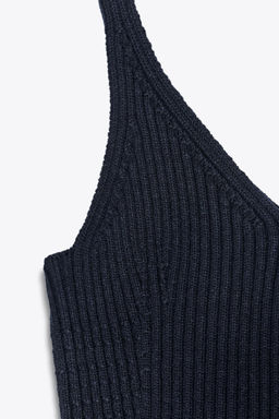 RIB KNIT TOP WITH BELT - Zara фото 7