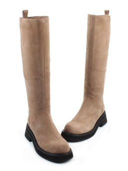 02-E37B-70HL BEIGE Сапоги демисезонные женские (натуральная замша)