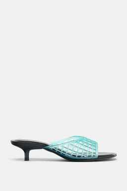 RUBBERISED-EFFECT KITTEN-HEEL MULES - Zara фото 8