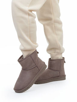 04-PF5854-4 GRAY/BEIGE Угги женские (натуральная замша, 100% шерсть)