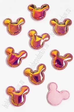 Патч глянец с блестками "Мультик" 3,7*4,2 см (10 шт) SF-2971, коралловый хамелеон