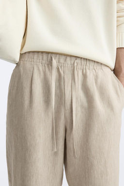 ZARA %100 KETEN ELAST?K BELL? PANTOLON  фото 29