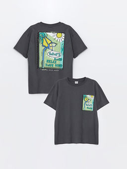Oversize Bisiklet Yaka Erkek ?ocuk Ti??rt