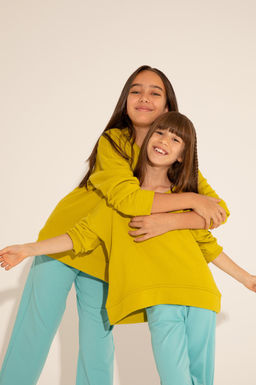 U. S. Polo Assn Базовый свитшот с круглым вырезом фисташкового цвета для девочек - U.s. polo assn фото 5