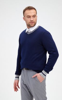 Пуловер F221-15-833 d.blue-grey melange - Fine joyce фото 10