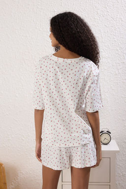 Trendyolmilla Cok Renkli 3lu Paket %100 Pamuklu Cicekli Sortlu Orme Pijama Tak?m? THMSS25PT00419  фото 7