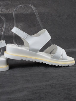 08-PEXL76-1 WHITE Босоножки женские (натуральная кожа)