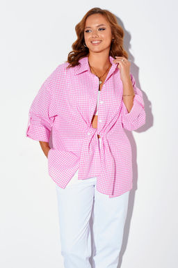 Рубашка Liona Style 897 розовая клетка