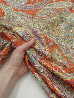 Сатин Восточная краса цв.оранжевый, ш.2.5м, хлопок-100%, 115гр/м.кв - Купава фото 8